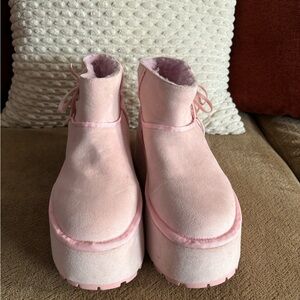 Pink Women's Platform Boots